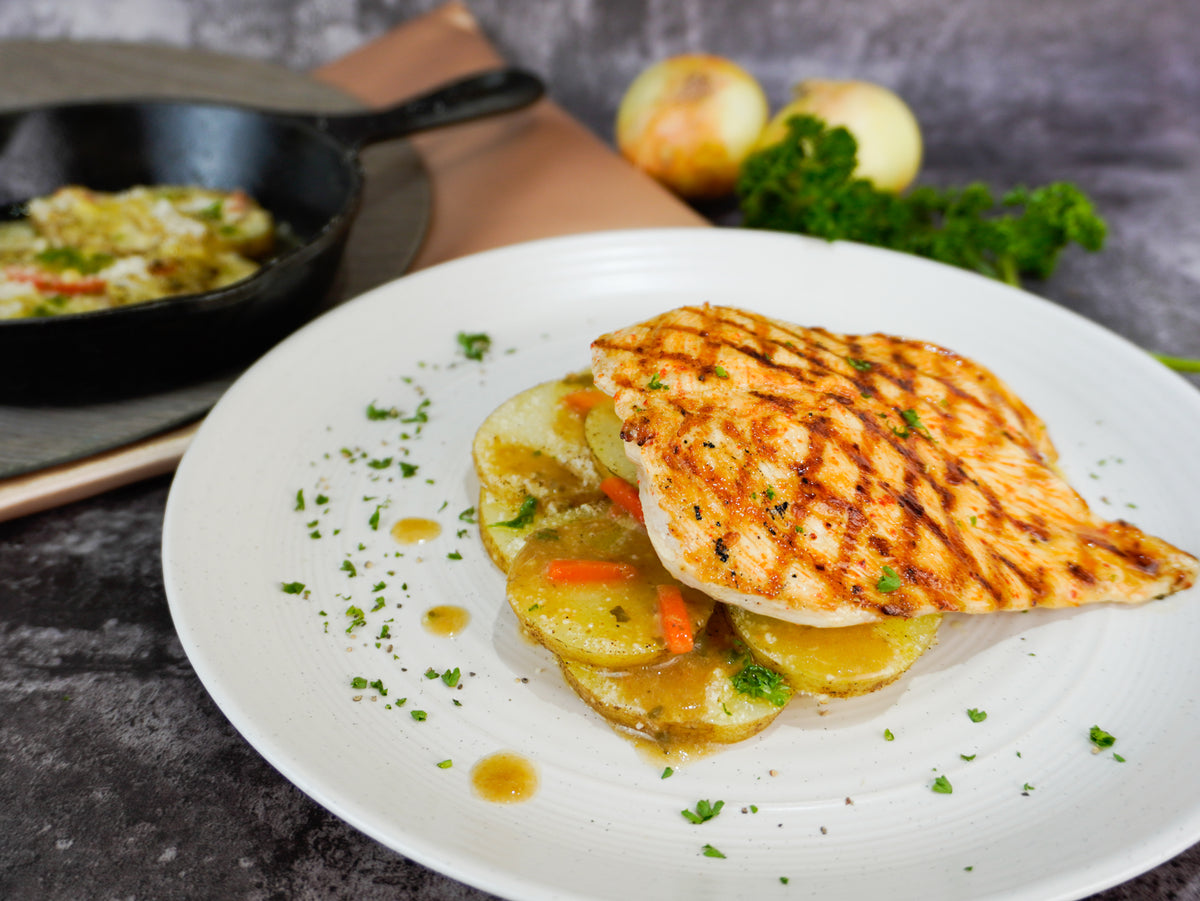 Chicken and Creamy Lyonnaise Potatoes Casserole The Tasteful Selections